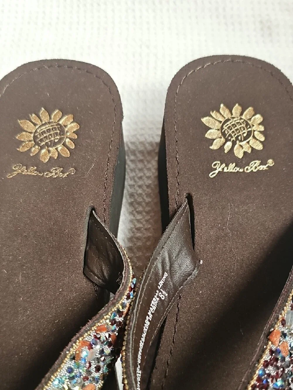 Yellow Box Beaded Flip Flop Sandals - Picture 2 of 5